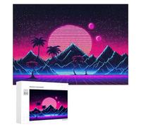 Puzzle Per Adulti300 PCS Neon Retro Sunset Landscape Puzzle Per Adolescenti Gioco Rompicapo Migliora La Memoria Aiuta Ad Allenare Il Cervello 300 PCS