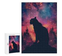 Puzzle Per Adulti300 PCS Panther Silhouette Galaxy Puzzle Rompicapo Gioco Di Assemblaggio Di Modelli Unici Per Compleanni E Regali 300 PCS