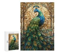 Puzzle Per Adulti300 PCS Peecock Stained Glass Puzzle Rompicapo Gioco Di Assemblaggio Di Modelli Unici Per Compleanni E Regali 300 PCS