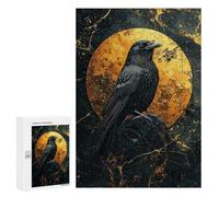 Puzzle Per Adulti300 PCS Raven And Golden Moon Puzzle Rompicapo Gioco Di Assemblaggio Di Modelli Unici Per Compleanni E Regali 300 PCS