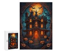 Puzzle Per Adulti300 PCS Spooky Halloween Haunted House Puzzle Per Adolescenti Per Divertimento in Famiglia Sfida Educativa Regali Unici Per Compleanni 300 PCS
