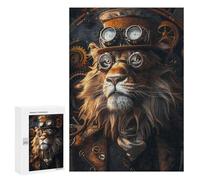 Puzzle Per Adulti300 PCS Steampunk Lion Animal Puzzle Rompicapo Gioco Di Assemblaggio Di Modelli Unici Per Compleanni E Regali 300 PCS