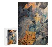 Puzzle Per Adulti300 PCS Wild Spirit Wolf, Leopard, And Moonlit Sky Puzzle Per Adolescenti Antistress Ogni Pezzo È Unico - Giochi Stimolanti 300 PCS