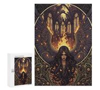 Puzzle Per Adulti300 PCS Winged Fallen Angel in Burning Cathedral Puzzle Per Adulti Gioco Pratico Decorazione Perfetta Regali Di Natale E Compleanno 300 PCS