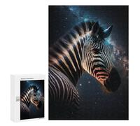 Puzzle Per Adulti300 PCS Zebra in Space Art Print-4 Puzzle Per Adolescenti Per Divertimento in Famiglia Difficile E Stimolante Ottimo Regalo Per I Giocatori 300 PCS