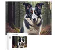 Puzzle Per Adulti500 PCS Border Collie Forest Adventure Puzzle Per Adolescenti Gioco Rompicapo Migliora La Memoria Aiuta Ad Allenare Il Cervello 500 PCS