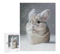 Puzzle Per Adulti500 PCS Cute Chinchilla in Snow Puzzle Rompicapo Gioco Di Assemblaggio Di Modelli Unici Per Compleanni E Regali 500 PCS