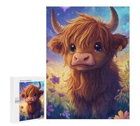 Puzzle Per Adulti500 PCS Cute Highland Cow Art Print Puzzle Per Adulti Regalo Di Compleanno Difficile E Stimolante Regali Di Compleanno E Unici 500 PCS