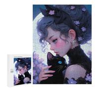 Puzzle Per Adulti500 PCS Fantasy Gothic Cat Lady Puzzle Rompicapo Gioco Di Assemblaggio Di Modelli Unici Per Compleanni E Regali 500 PCS