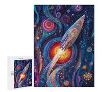 Puzzle Per Adulti500 PCS Fantasy Rocket in Space Puzzle Rompicapo Gioco Di Assemblaggio Di Modelli Unici Per Compleanni E Regali 500 PCS