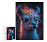 Puzzle Per Adulti500 PCS Galactic Llama Glasses Art Print Puzzle Per Adolescenti Per Divertimento in Famiglia Sfida Educativa Regali Unici Per Compleanni 500 PCS