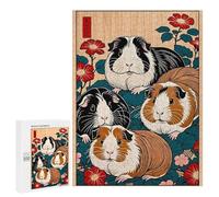 Puzzle Per Adulti500 PCS Guinea Pigs in Japanese Style Puzzle Rompicapo Gioco Di Assemblaggio Di Modelli Unici Per Compleanni E Regali 500 PCS