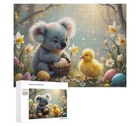 Puzzle Per Adulti500 PCS Koala And Chick with Easter Eggs Puzzle Per Adolescenti Gioco Rompicapo Migliora La Memoria Aiuta Ad Allenare Il Cervello 500 PCS