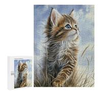 Puzzle Per Adulti500 PCS Maine Coon Kitten in Grass Puzzle, Rompicapo, Gioco Di Analisi E Logica, Ideale Come Regalo Per Tutta La Famiglia 500 PCS