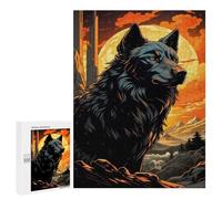 Puzzle Per Adulti500 PCS Majestic Black Wolf Moon Puzzle Per Adolescenti Gioco Rompicapo Migliora La Memoria Aiuta Ad Allenare Il Cervello 500 PCS