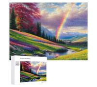 Puzzle Per Adulti500 PCS Rainbow Valley A Serene Landscape Puzzle, Rompicapo, Gioco Di Analisi E Logica, Ideale Come Regalo Per Tutta La Famiglia 500 PCS