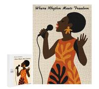 Puzzle Per Adulti500 PCS Singer with Microphone, Rhythm And Freedom Puzzle Per Adulti Per Divertimento in Famiglia Attività Divertenti A Casa Gioco Stimolante Per Tutta La Famiglia 500 PCS