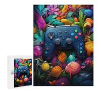 Puzzle Per Adulti500 PCS Video Game Controller in A Floral Paradise Puzzle, Rompicapo, Gioco Di Analisi E Logica, Ideale Come Regalo Per Tutta La Famiglia 500 PCS