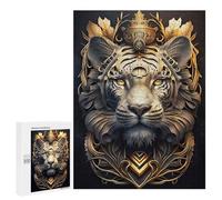 Puzzle Per Adulti500 PCS White Golden Tiger King Puzzle Per Adolescenti Gioco Rompicapo Migliora La Memoria Aiuta Ad Allenare Il Cervello 500 PCS
