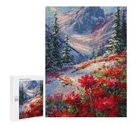 Puzzle Per Adulti500 PCS Winter Mountain Flowers Landscape Puzzle Per Adolescenti Per Divertimento in Famiglia Difficile E Stimolante Ottimo Regalo Per I Giocatori 500 PCS