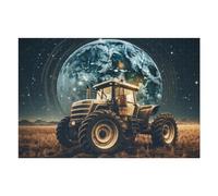Puzzle Per Adulti75x50cm/1000pcs Tractor on Mars with Earth in Background Puzzle Per Adulti Gioco Rompicapo Decorazione Per La Casa Aiuta Ad Allenare Il Cervello 75x50cm/1000pcs