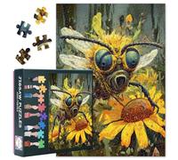 Puzzle per api Pazza Ape Puzzle per ritratto pazzo arrabbiato per adulti, 1000 pezzi, immagine di insetti ritratto impossibile sfidante puzzle difficile, 50 x 70 cm
