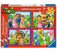 Puzzle per Bambini, 4 x 100 Pezzi, Nintendo Super Mario, Tempo per Mario!