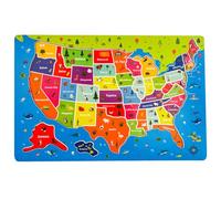 Puzzle per bambini, 45 pezzi puzzle con mappa degli Stati Uniti, magnetici in legno per bambini dai 4 ai 6 anni, per dai 4 ai 6 anni, per