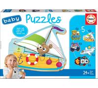 Puzzle per bambini Animali su veicoli 5 in 1