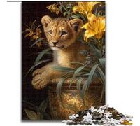 Puzzle per bambini con fiori e leopardi, 1000 pezzi, per adolescenti, regalo di compleanno per ammazzare il tempo in casa, regali, decorazione da parete per 14+ anni (26x38cm)
