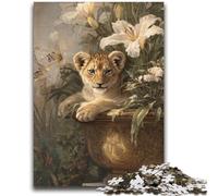 Puzzle per bambini con fiori e leopardi, 2000 pezzi, per adolescenti, stimola l'intelligenza cerebrale, giocattoli avvincenti per la decorazione della casa (70X100cm)