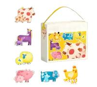 Puzzle Per Bambini Con Pezzi Educativi - Gioco Da Tavolo Per Bambini Da Oltre 2 Anni,Gioco Educativo di Puzzle a Tema Animali con Borsa con Manico | Per Ambienti Interni, Asilo, Scuola Materna, Casa,
