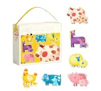 Puzzle Per Bambini Con Pezzi Educativi,Gioco Educativo Per Bambini Oltre 2 Anni | Puzzle Degli Animali Della Fattoria Con Borsa A Manico,per in Asilo Interno