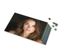 Puzzle per bambini dai 4 ai 6 anni Una donna con lunghi capelli castani guardando direttamente la fotocamera. Puzzle con immagine Regali di Pasqua per adolescenti 4 anni ragazza compleanno Gi (500