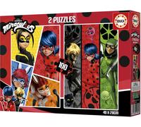 Puzzle per bambini EDUCA - MIRACULOUS LADYBUG E CHAT NOIR 2×100 pezzi