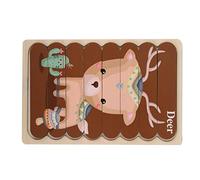 Puzzle per bambini, giocattoli educativi in legno, vivida immagine dei cartoni animati per bambini cognitivi su due lati per adulti(owl)