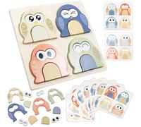 Puzzle per bambini, giocattolo a forma di gufo, gioco di corrispondenza, puzzle in legno, set di blocchi, montessori, giocattoli a partire da 3 4 5 6 7 anni, puzzle come giocattolo regalo di