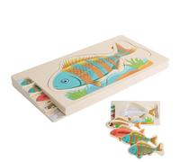 Puzzle Per Bambini | Giocattolo Educativo Precoce A Forma Di Pesce Per Stimolare La Mente,Puzzle Didattici In Legno Per Bambini In Età Prescolastica - Per Ragazzi Festività Compleanno