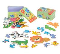 Puzzle per bambini in scatola di latta - animali del safari, 25 pezzi