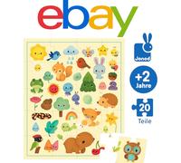 Janod - Puzzle Immagini della Natura - Puzzle per Bambini 20 Pezzi in Cartone FSC - Facile da Riporre - Fabbricato in Francia - Dai 24 Mesi, J02574