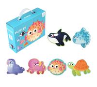 Puzzle per bambini piccoli, puzzle per bambini - puzzle carini di creature marine - puzzle di giocattoli di apprendimento precoce per bambini con scatola di immagazzinaggio, attività educativa