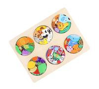 Puzzle per bambini, puzzle in legno, puzzle a di costruzione di animali, tavole teaser del cervello educativo in prescolare colorato, giochi mentali educativi per ni