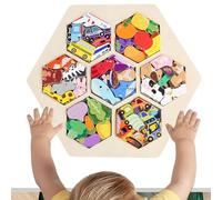 Puzzle per bambini, puzzle in legno,Puzzle di blocco per animali | Stumpini del cesto di Pasqua, tavole da teaser per cervello educativo per bambini