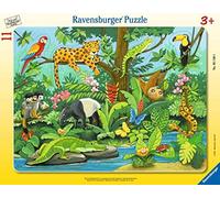 Puzzle per bambini Ravensburger - 05140 animali nella foresta pluviale - puzzle a cornice per bambini dai 3 anni in su, con 11 pezzi