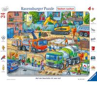 Puzzle per bambini Ravensburger - 05142 Sta succedendo qualcosa in cantiere! - puzzle a cornice per bambini dai 4 anni in su, da 24 pezzi