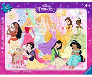 Puzzle per bambini Ravensburger 05573 - Le nostre principesse Disney - Puzzle con cornice Disney da 40 pezzi per bambini dai 4 anni in su