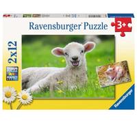 Puzzle per bambini Ravensburger - 05718 I nostri animali da fattoria - Puzzle da 2 x 12 pezzi per bambini dai 3 anni in su