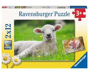 Puzzle per bambini Ravensburger - 05718 I nostri animali da fattoria - Puzzle da 2 x 12 pezzi per bambini dai 3 anni in su