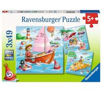 Puzzle per bambini Ravensburger - 05720 On the water - Puzzle da 3 x 49 pezzi per bambini dai 5 anni in su