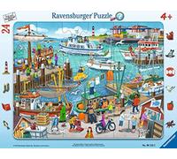 Puzzle per bambini Ravensburger - 06152 A day at the harbour - puzzle a cornice per bambini dai 4 anni in su, da 24 pezzi